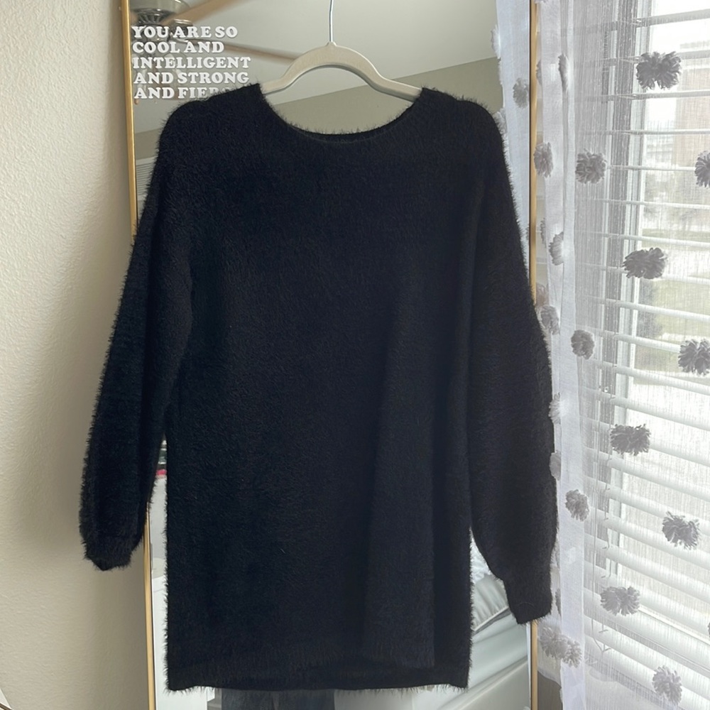 WILD HONEY Black Sweater Dress